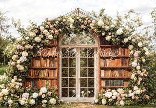 Greenhouse Flower Arch Bookshelf Foto Achtergrond Designed by Emetselch