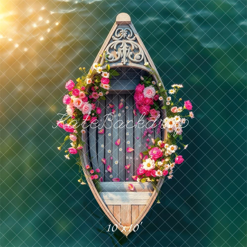 Sfondo estivo floreale sul lago con luce solare progettato da Laura Bybee