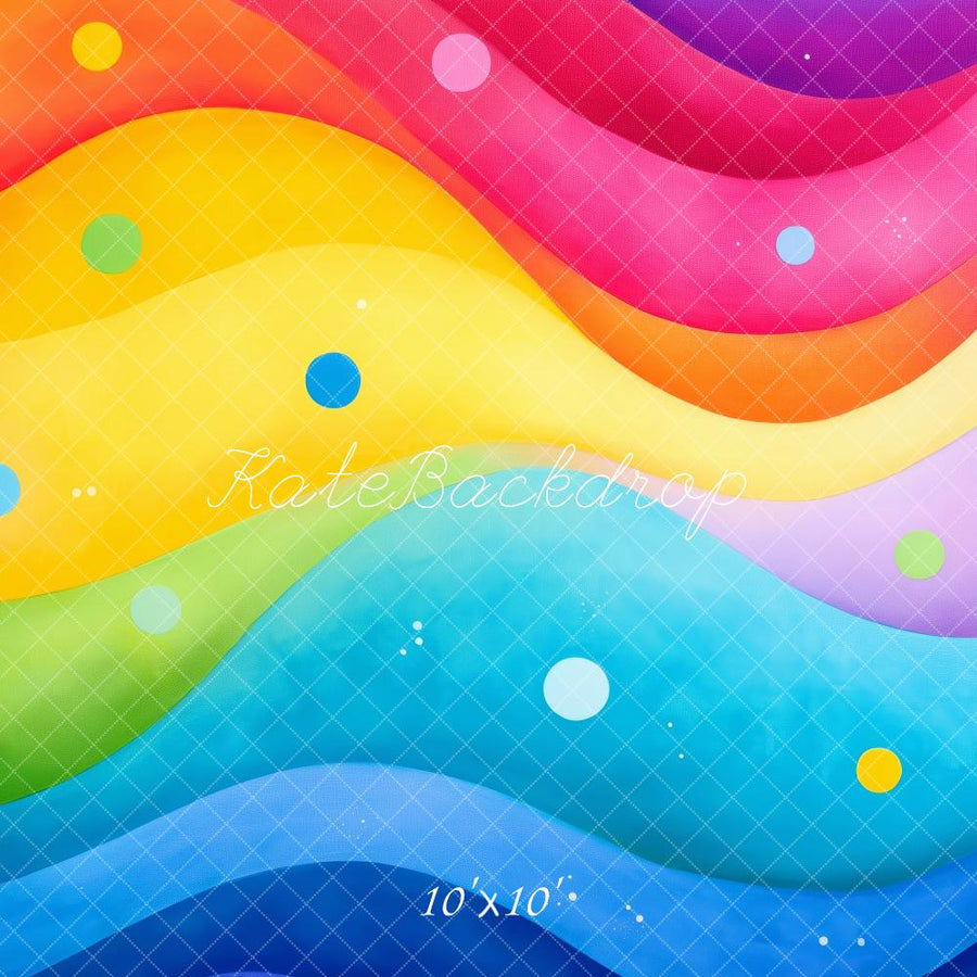 Vibrant Rainbow Waves Abstract Backdrop