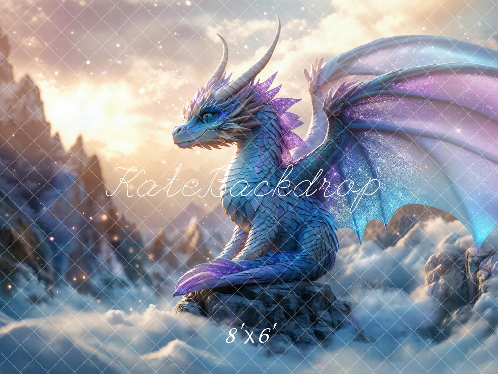 Kate Fantasy Blue Dragon Mountain Backdrop Designed by Chain Photography