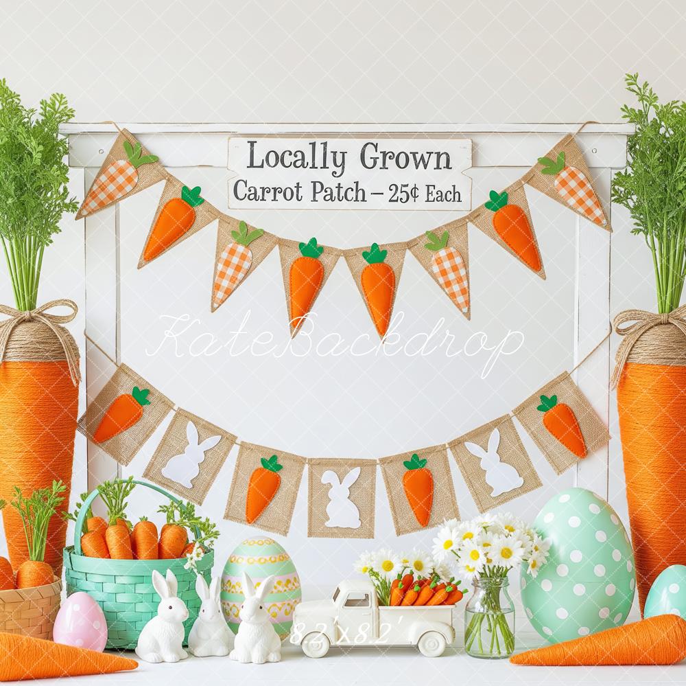 Kate Easter Bunny Carrot Patch Decor Backdrop Designed by Patty Roberts