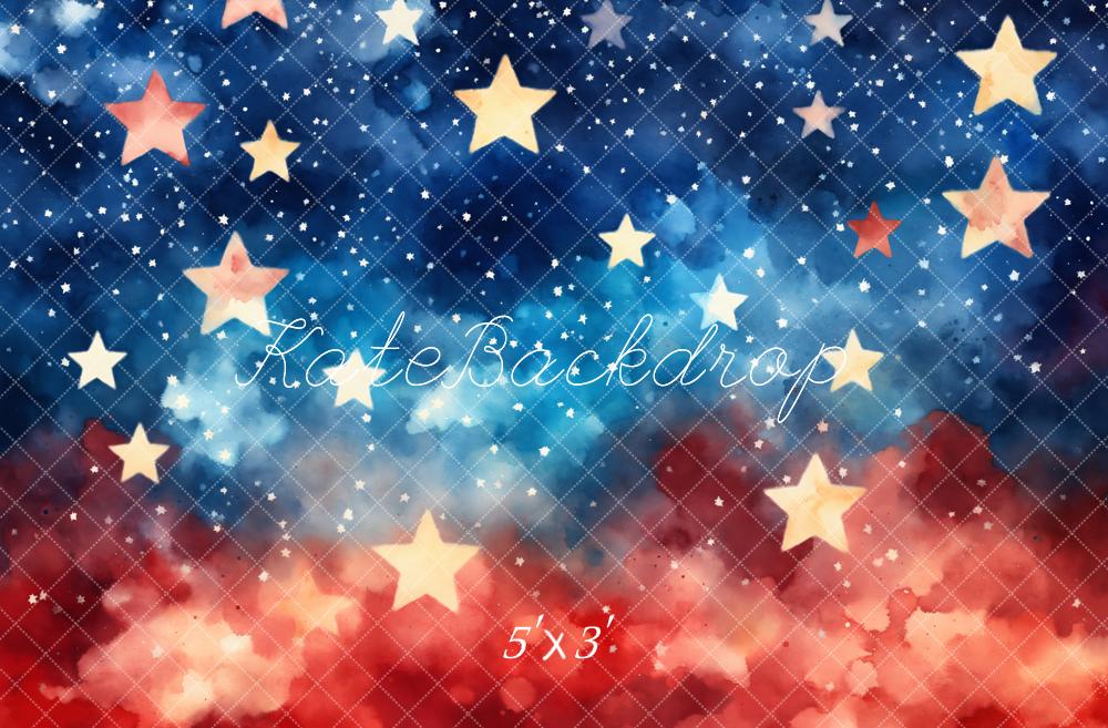 Día de la Independencia Estrellas Rojas Azules Fondo Diseño por Emetselch