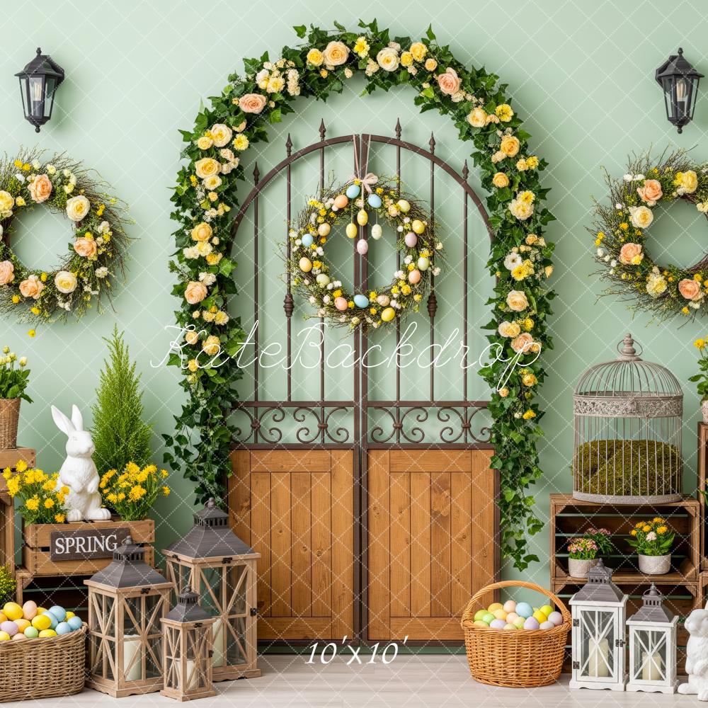 Kate Easter Bunny Flower Arch Gate Wreaths Backdrop Designed by Patty Roberts