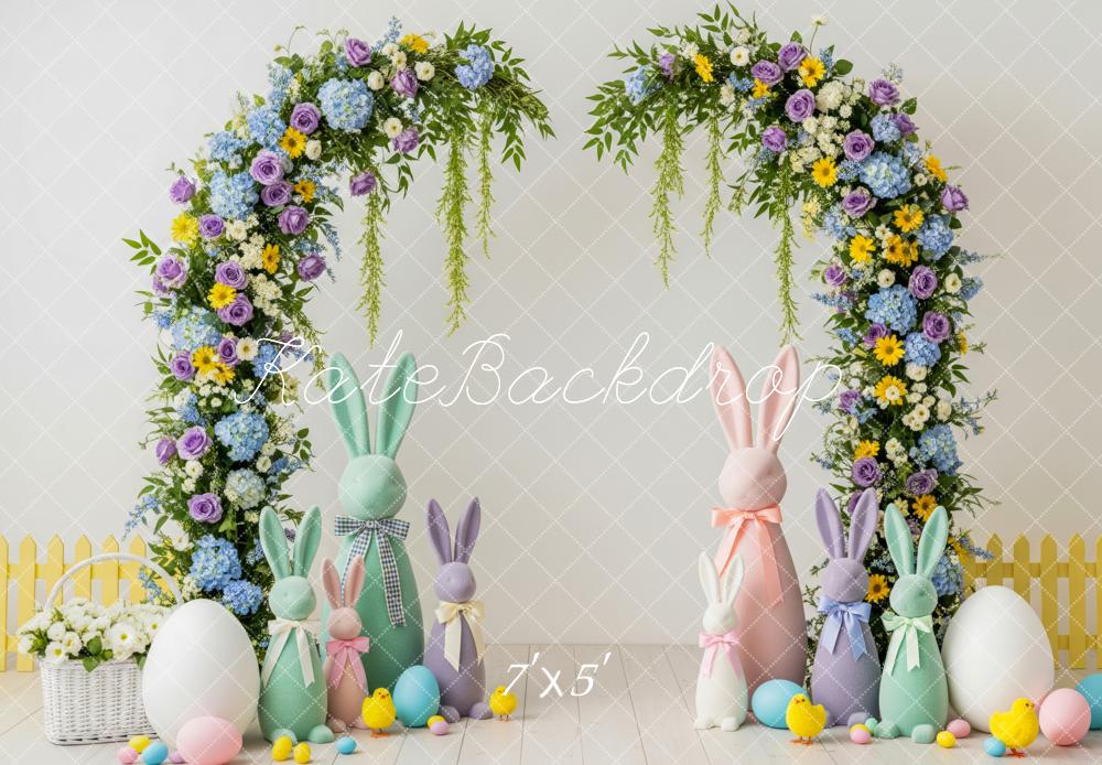 Kate Easter Bunny Flower Arch Pastel Eggs Backdrop Designed by Patty Roberts