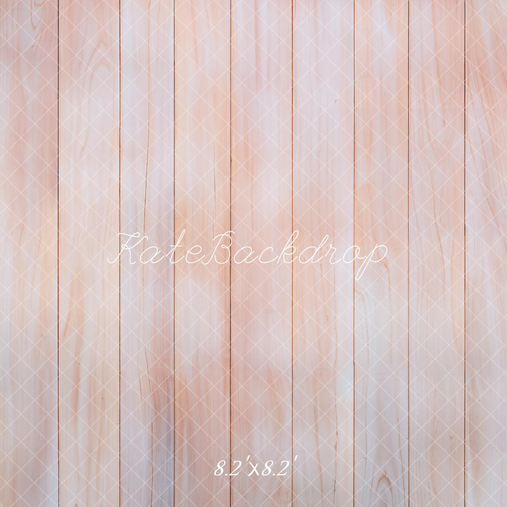 Kate Soft Peach Wooden Texture Floor Backdrop Designed by Emetselch