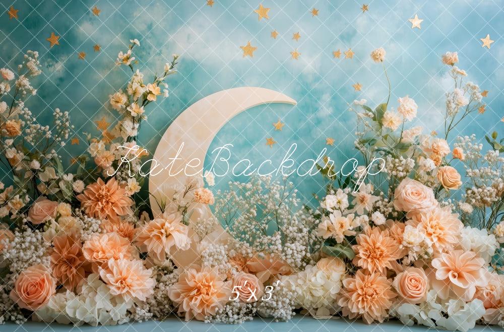 Kate Floral Moon Starry Sky Backdrop Designed by Patty Roberts