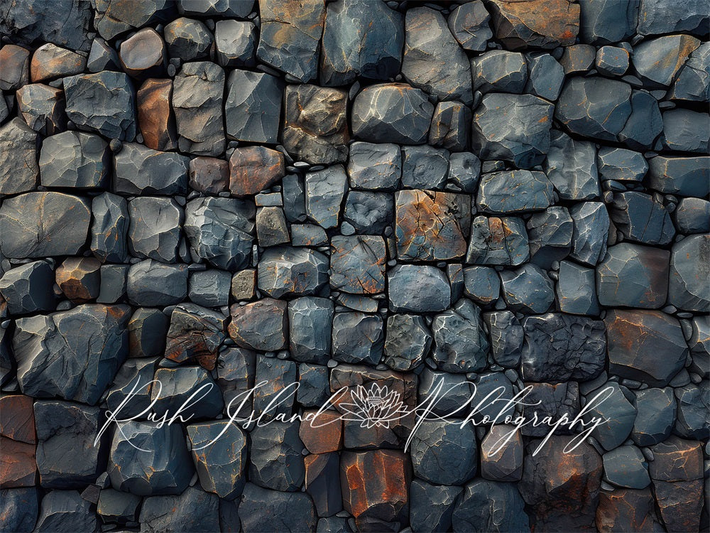 Kate Grey Cobblestone Wall Backdrop Designed by Laura Bybee
