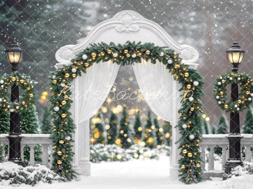 Kate Christmas Snowy Retro Arch Backdrop Designed by Mini MakeBelieve