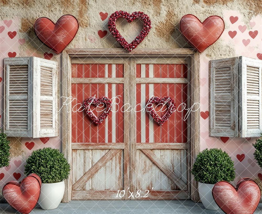 Rustic Heart Shaped Romantic Backdrop