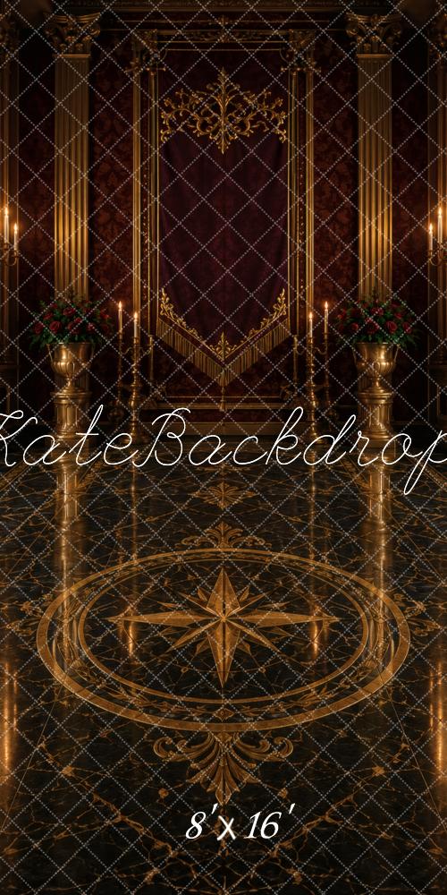 TEST Kate Sweep Gothic Burgundy Palace Columns Marble Printed Backdrop Designed by Vertigo Productions