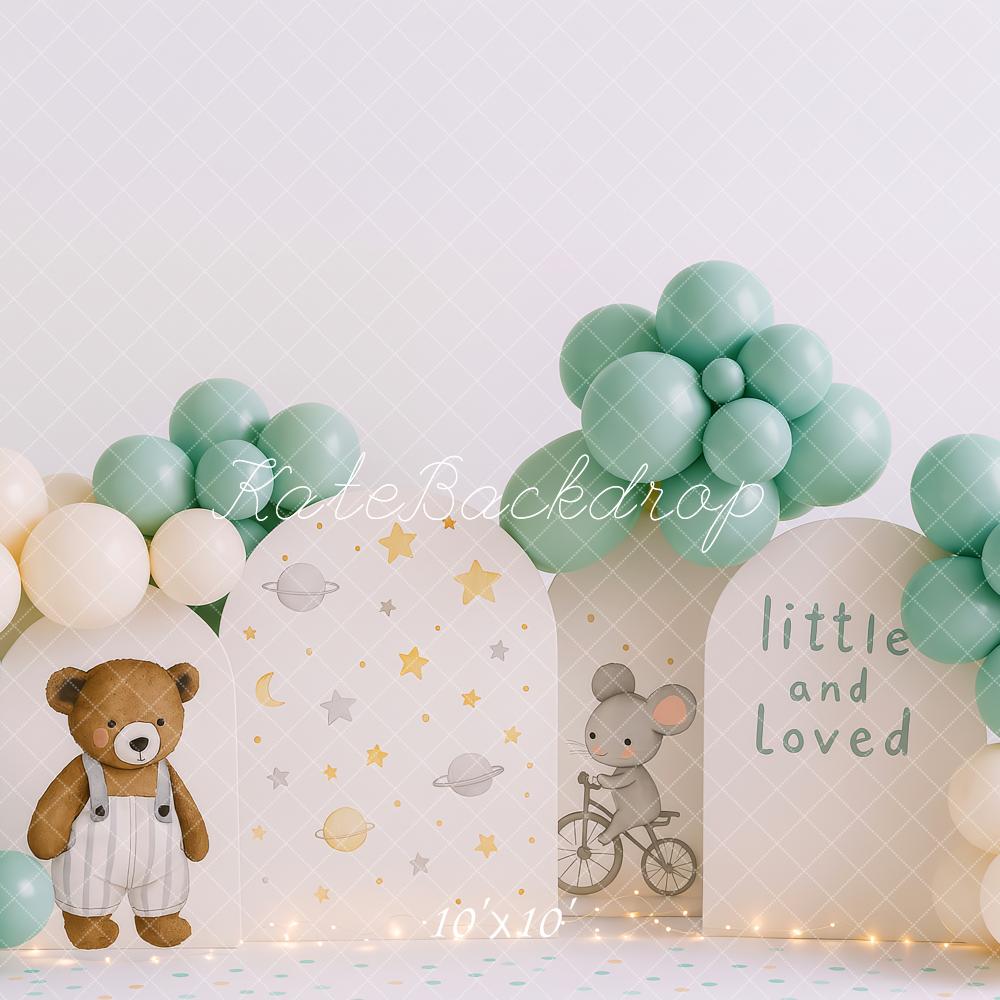 Kate Cake Smash Little Loved Bear Balloon Backdrop Designed by Patty Roberts