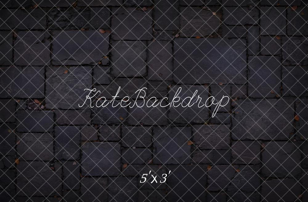 Kate Dark Cobblestone Floor Printed Backdrop Designed by Emetselch