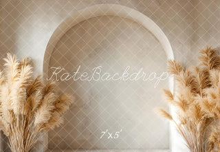 Kate Boho Pampas Grass Arch Printed Backdrop Designed by Emetselch
