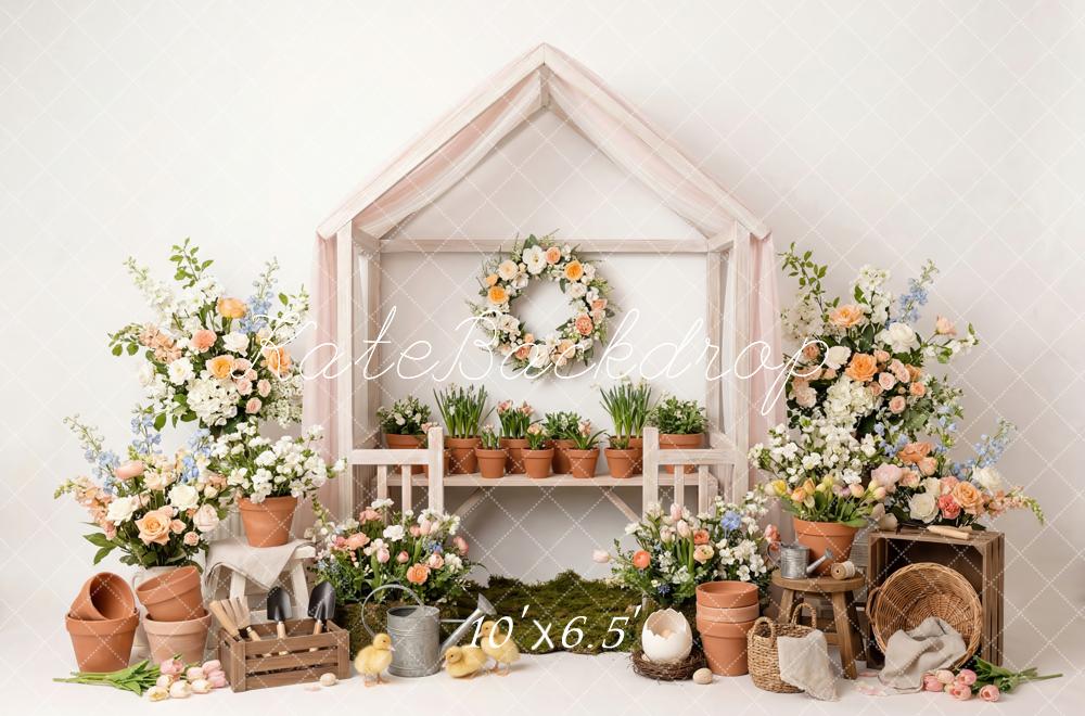 Kate Spring Flower Arch Garden House Decor Printed Backdrop Designed by Patty Roberts