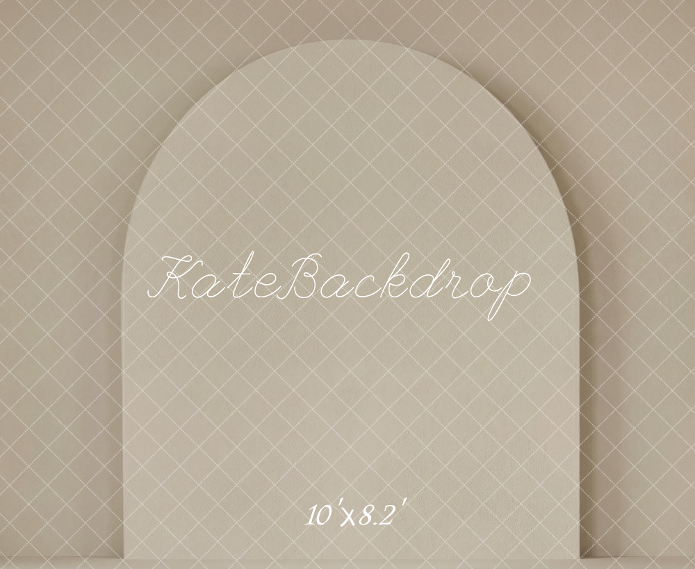 Kate Minimalism Beige Arch Wall Printed Backdrop Designed by Emetselch