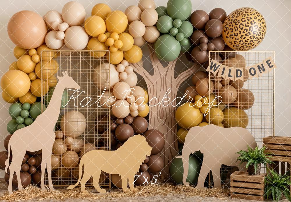 Kate Jungle Balloon Arch Safari Animals Printed Backdrop Designed by Patty Roberts