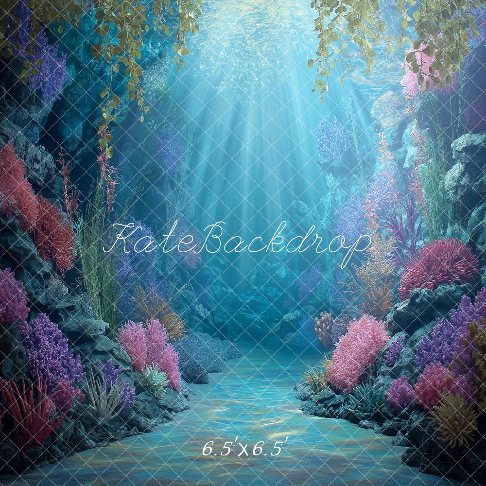 Kate Mermaid Underwater Coral Reef Scene Backdrop Designed by Angela Miller