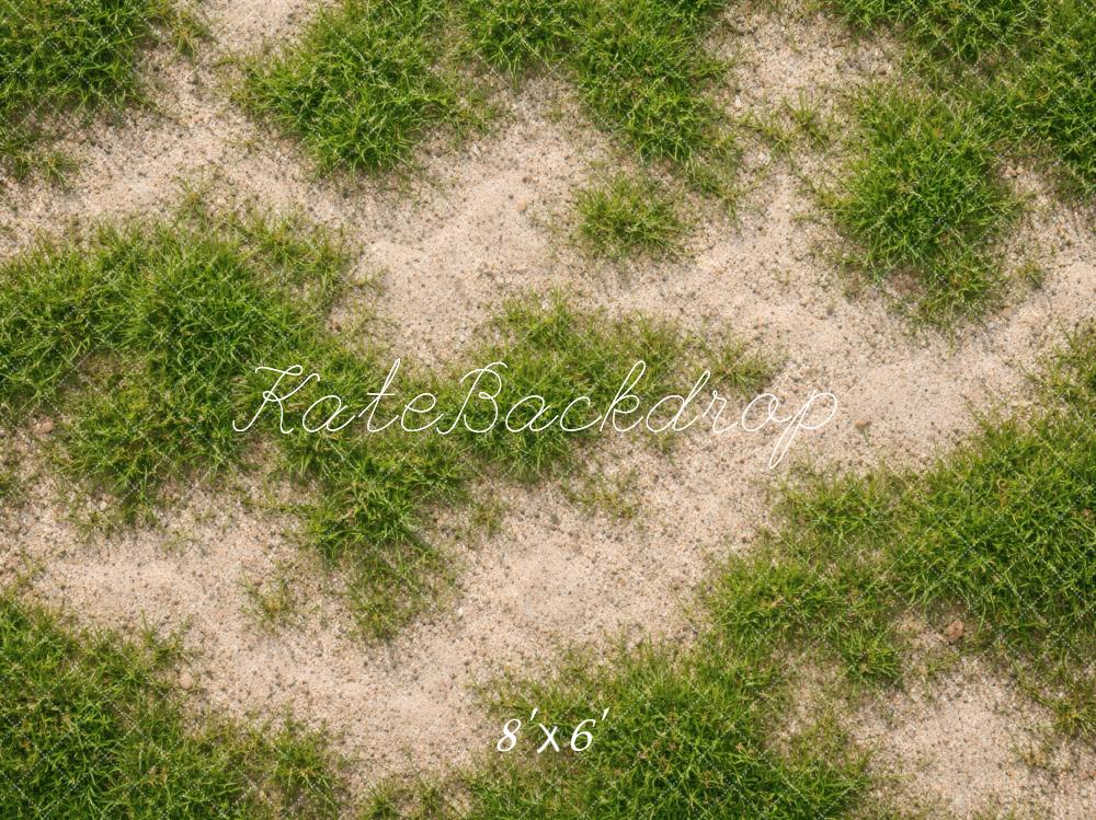 Kate Patchy Grass and Sand Floor Printed Backdrop Designed by Vertigo Productions