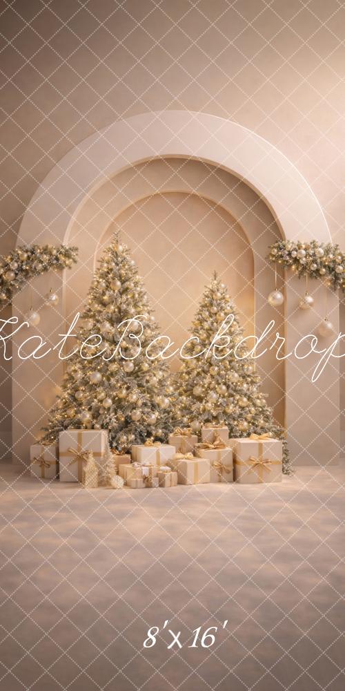 Kate Sweep Christmas Arch Presents Printed Backdrop Designed by Happy Squirrel Design