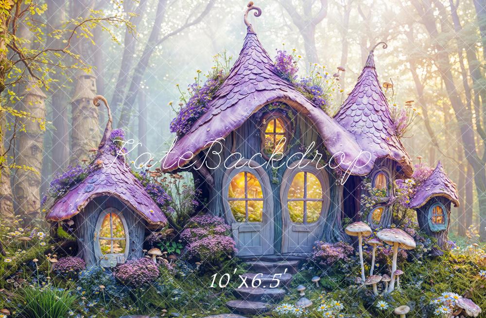 Fairy Fantasy Forest Cottage Foto Achtergrond Designed by Emetselch