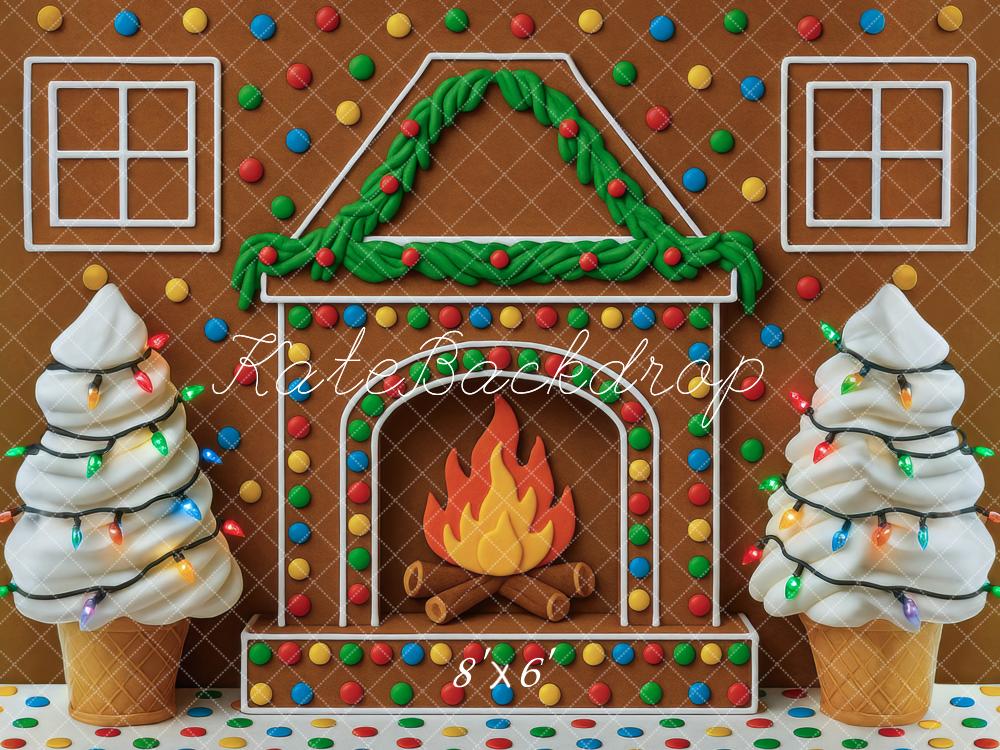 Fondale di Caramelle al Pan di Zenzero per il Camino di Natale Designed by Mini MakeBelieve