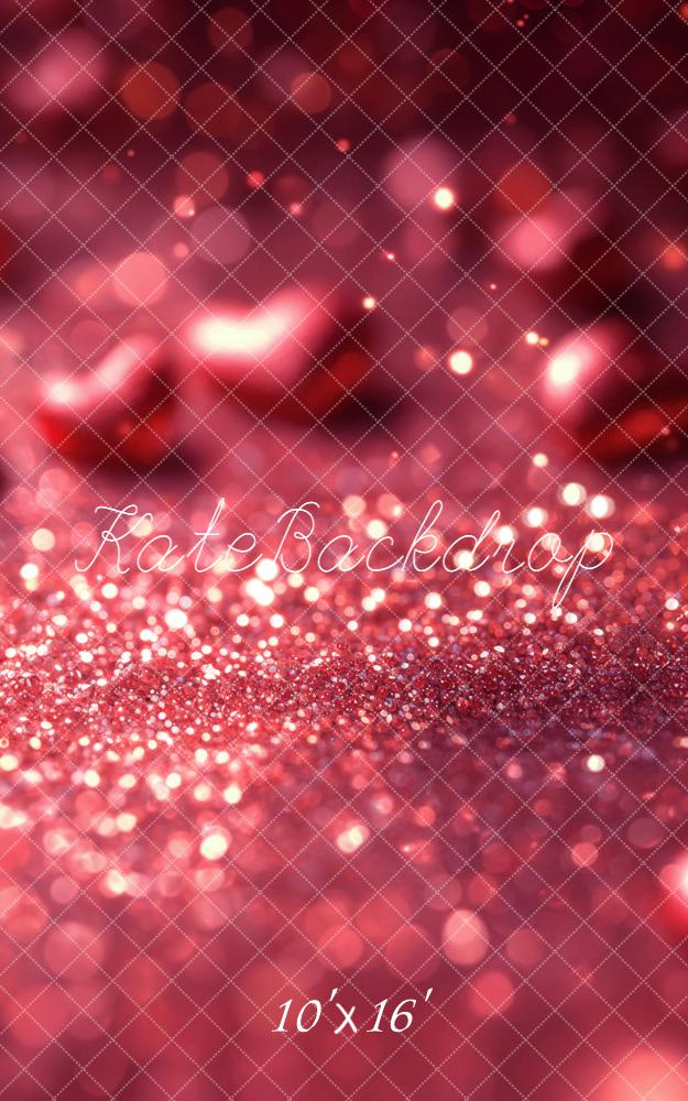 Kate Valentine's Day Red Glitter Bokeh Backdrop Designed by Emetselch