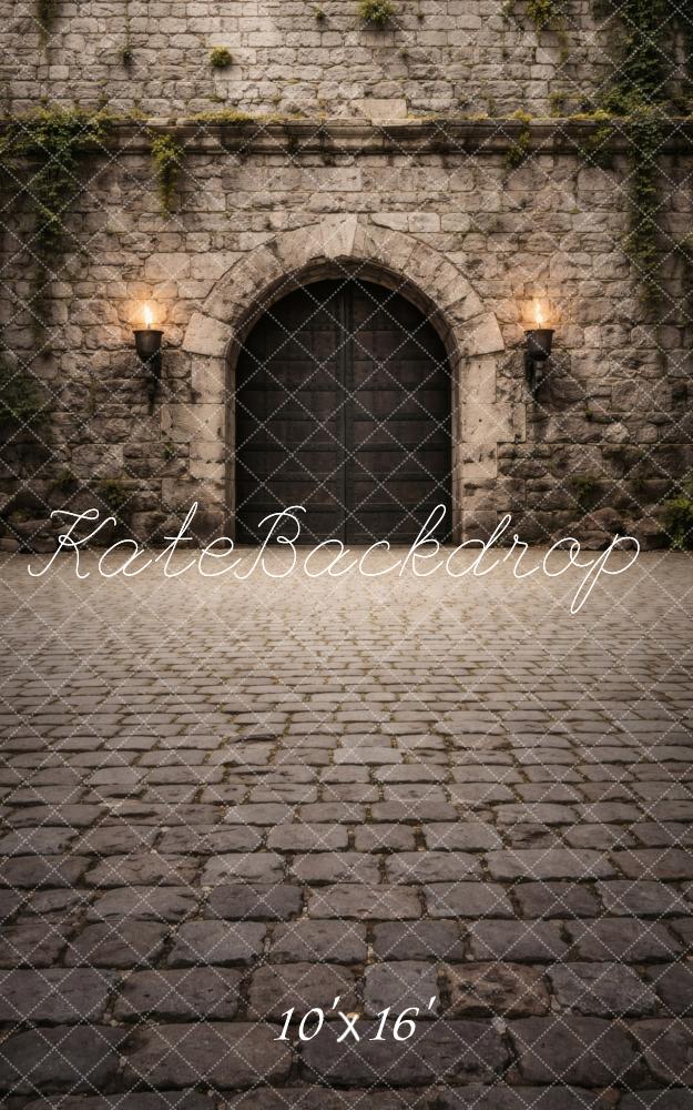 Kate Sweep Stone Castle Wall Cobblestone Floor Printed Backdrop Designed by Vertigo Productions