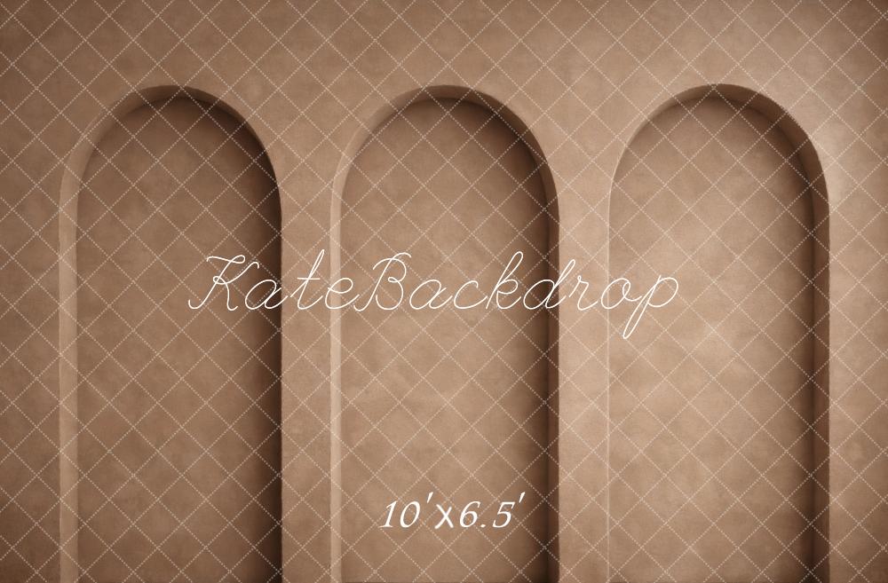 Kate Beige Retro Wall Arched Niches Printed Backdrop Designed by Vertigo Productions