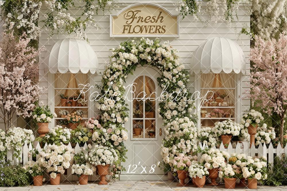 SALE Kate Spring Flower Arch White Shop Picket Fence Backdrop Designed by Emetselch