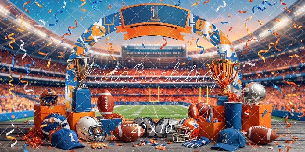 Kate Sports Football Stadium Arch Trophies Helmets Printed Backdrop Designed by Chain Photography