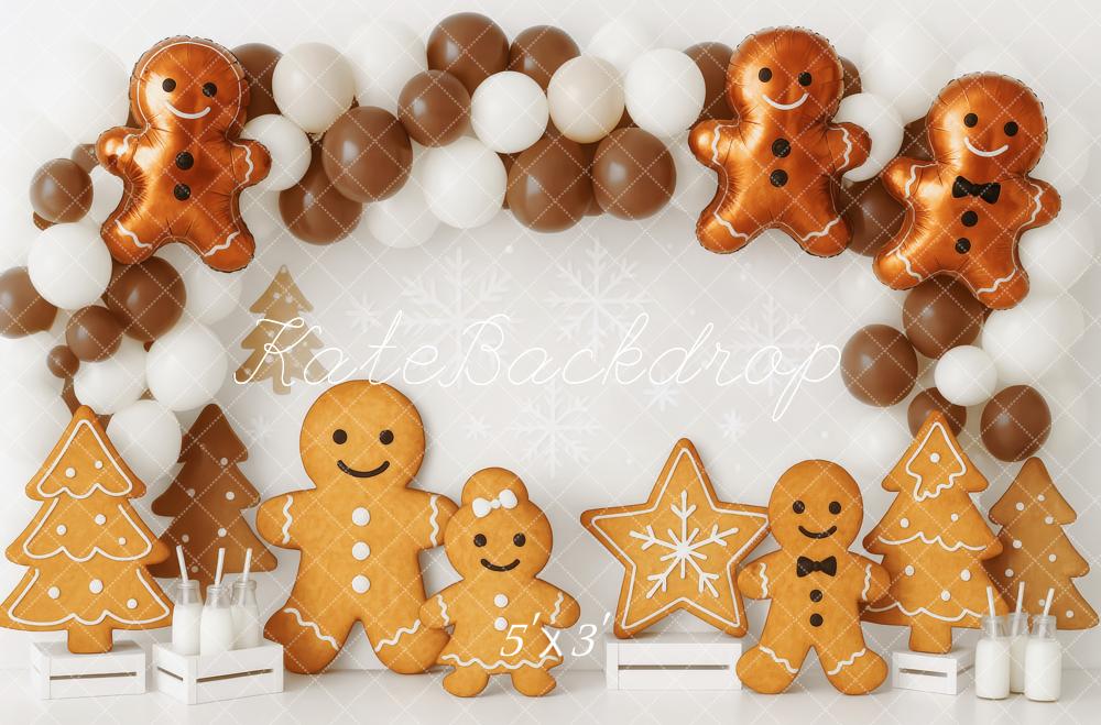 Kate Christmas Cake Smash Gingerbread Balloon Backdrop Designed by Patty Roberts