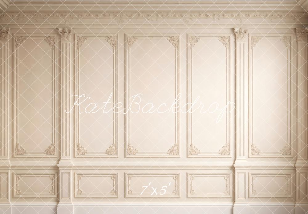 Kate Vintage Cream Ornate Wall Printed Backdrop Designed by Vertigo Productions