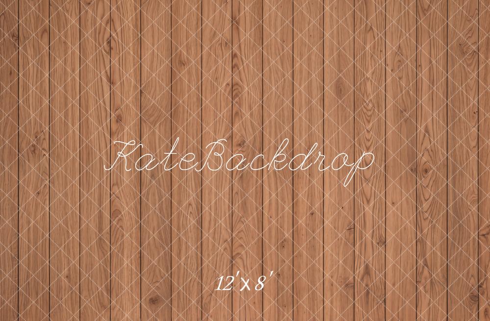 Kate Brown Wood Plank Wall Printed Backdrop Designed by Kate Image