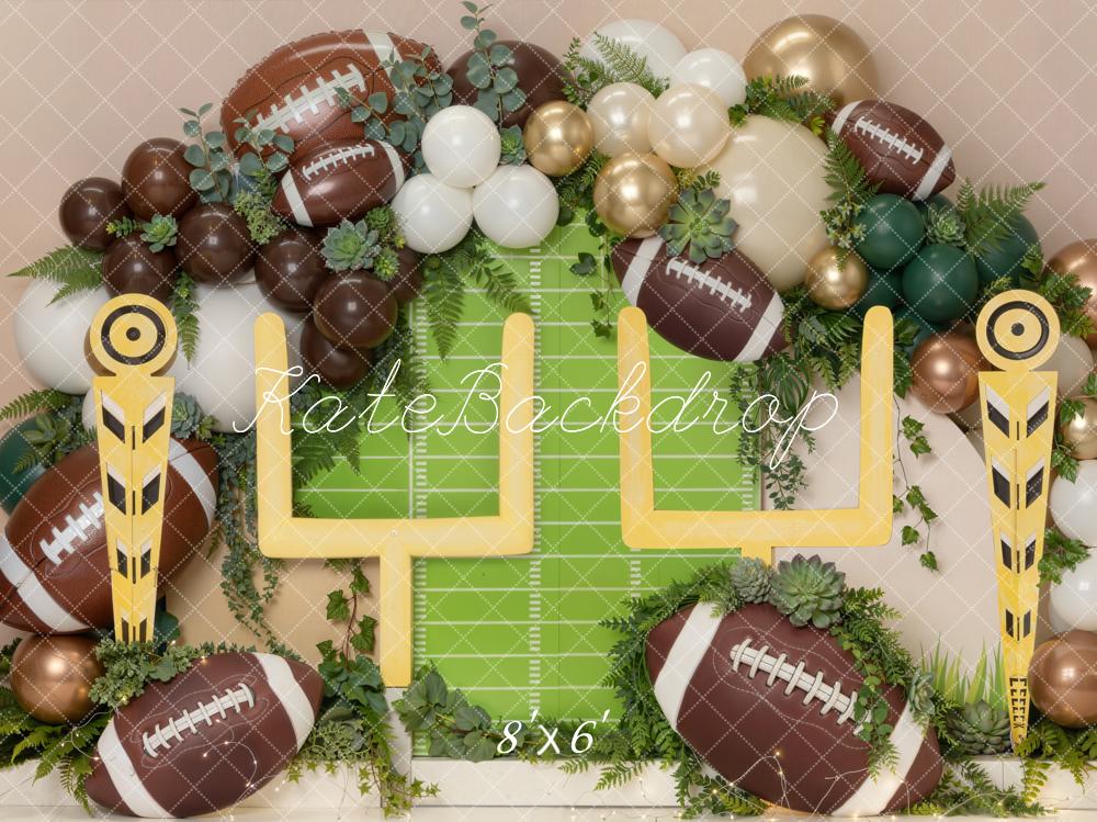 Kate Sports Football Field Goal Post Balloons Printed Backdrop Designed by Chain Photography