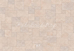 Kate Beige Marble Tile Floor Printed Backdrop Designed by Emetselch