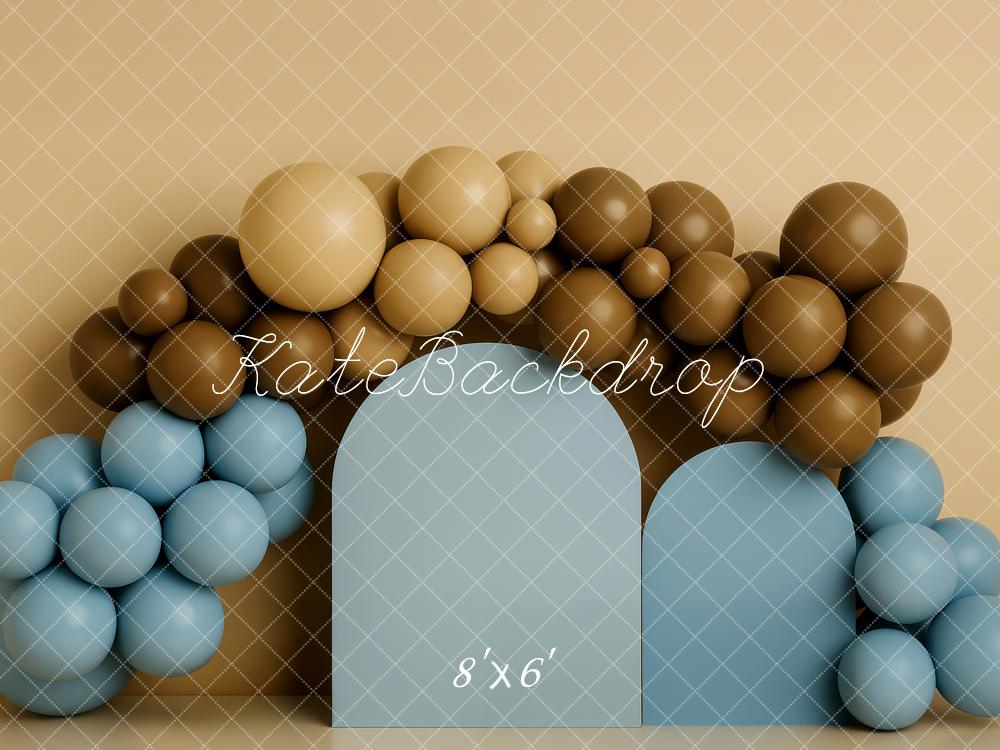 Sfondo Palloncini Neutro Blu Marrone Cake Smash Designed by Patty Roberts