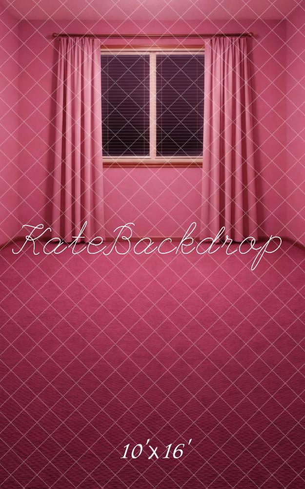 Kate Sweep Pink Room Window Curtains Printed Backdrop Designed by Vertigo Productions