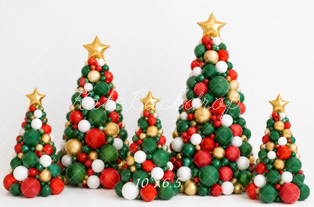Kate Christmas Balloon Christmas Trees Kids Printed Backdrop Designed by Megan Leigh Photography