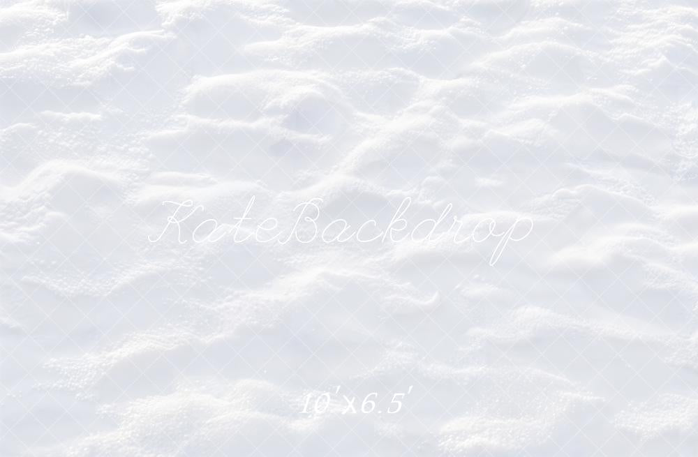 Kate Winter Snow Texture White Floor Printed Backdrop Designed by Kate Image