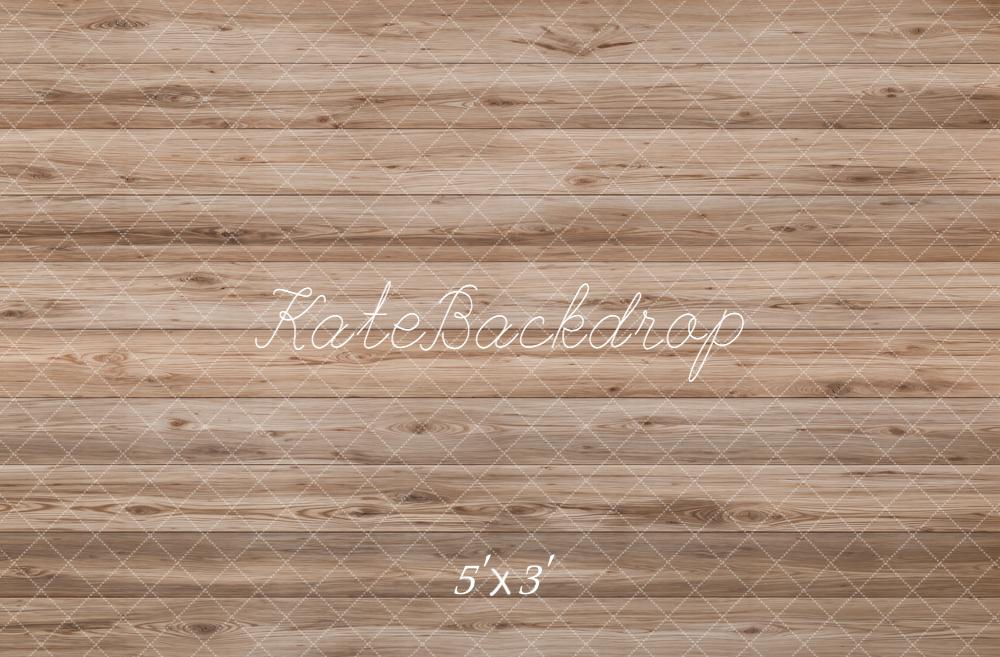 Kate Light Brown Wood Plank Floor Printed Backdrop Designed by Emetselch