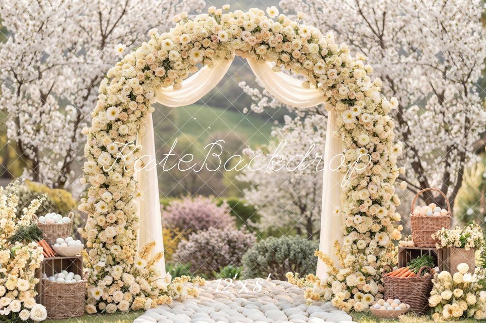 Kate Easter Bunny Flower Arch Basket Blossoms Backdrop Designed by Mini MakeBelieve