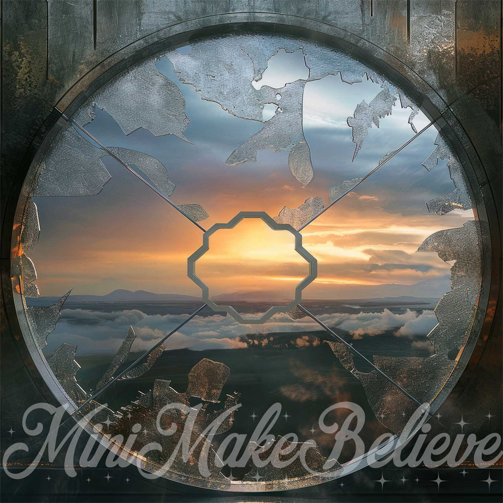 Kate Ocean Beach Round Broken Wicked Window Backdrop Designed by Mini MakeBelieve