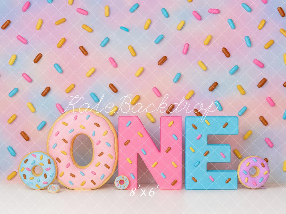 Primo Compleanno Donut Pastel Backdrop Designed by Ashley Paul