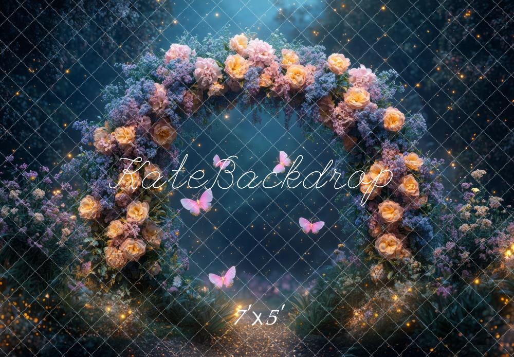 Kate Fairy Night Flower Arch Butterfly Backdrop Designed by Mini MakeBelieve