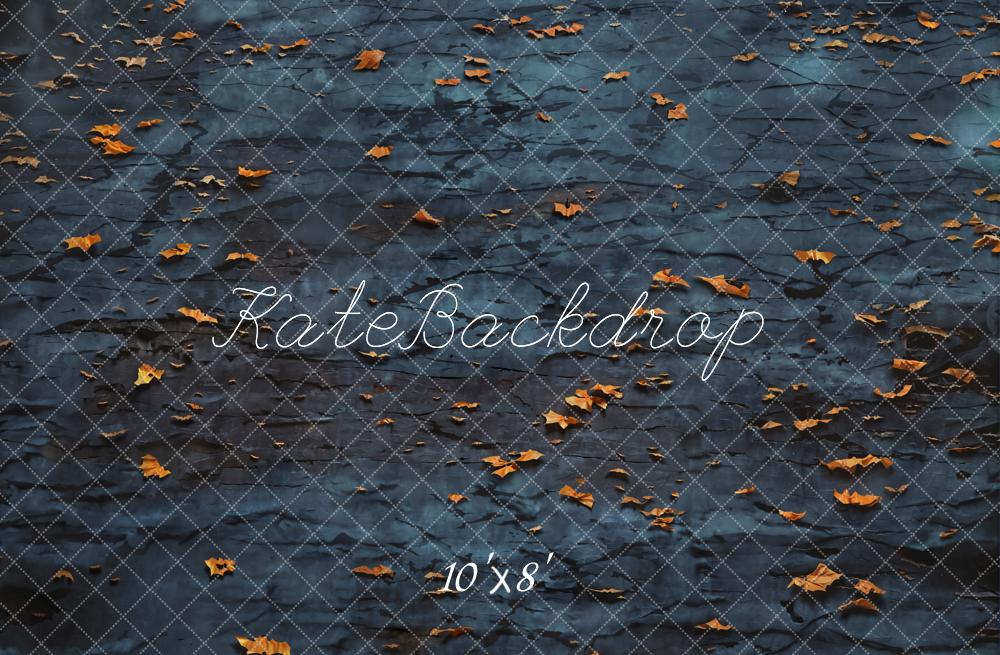 Kate Fall Night Leaves Dark Floor Backdrop Designed by Emetselch