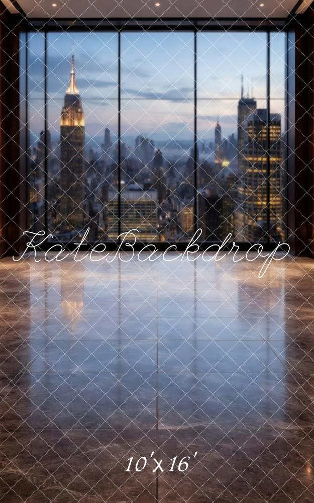 Kate Sweep City Skyline Large Window Marble Floor Printed Backdrop Designed by Vertigo Productions
