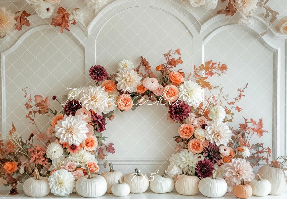 Elegant Autumn Floral Arch Backdrop