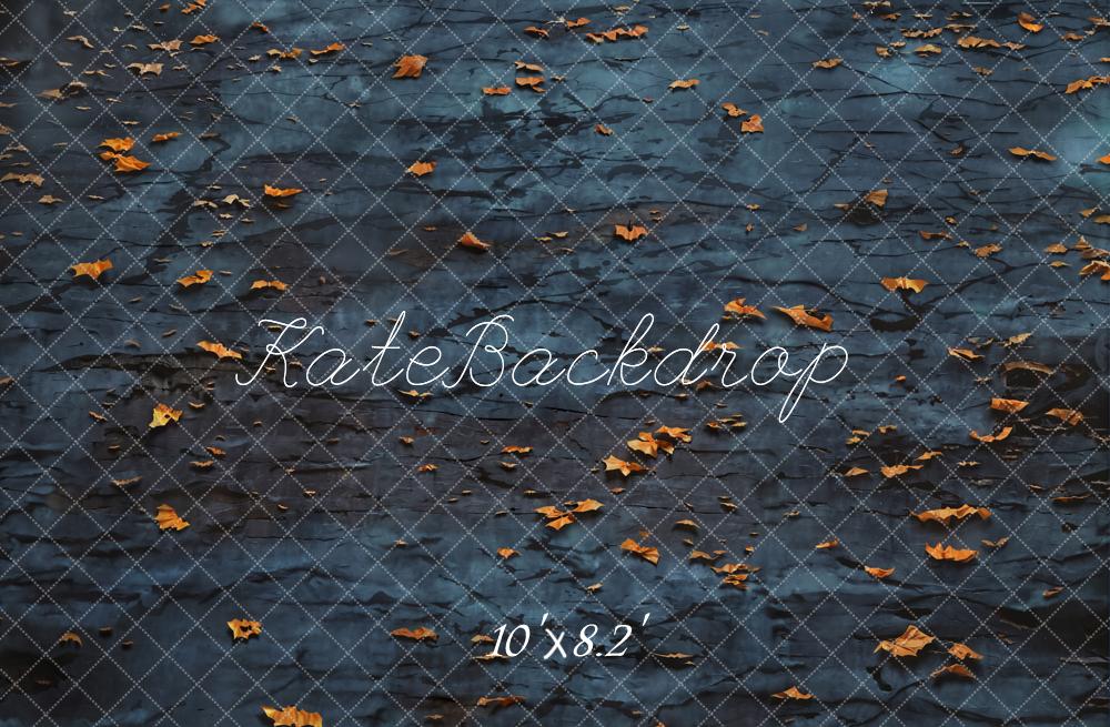 Kate Fall Night Leaves Dark Floor Backdrop Designed by Emetselch