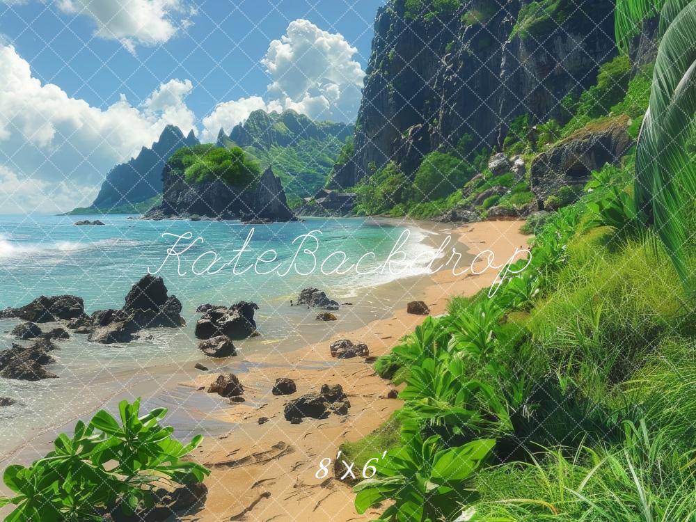 Tropical Beach Paradise Scenic Backdrop
