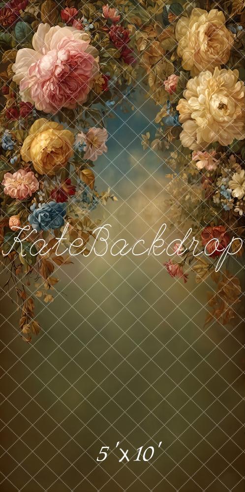 Kate Sweep Fine Art Floral Vintage Printed Backdrop Designed by GQ